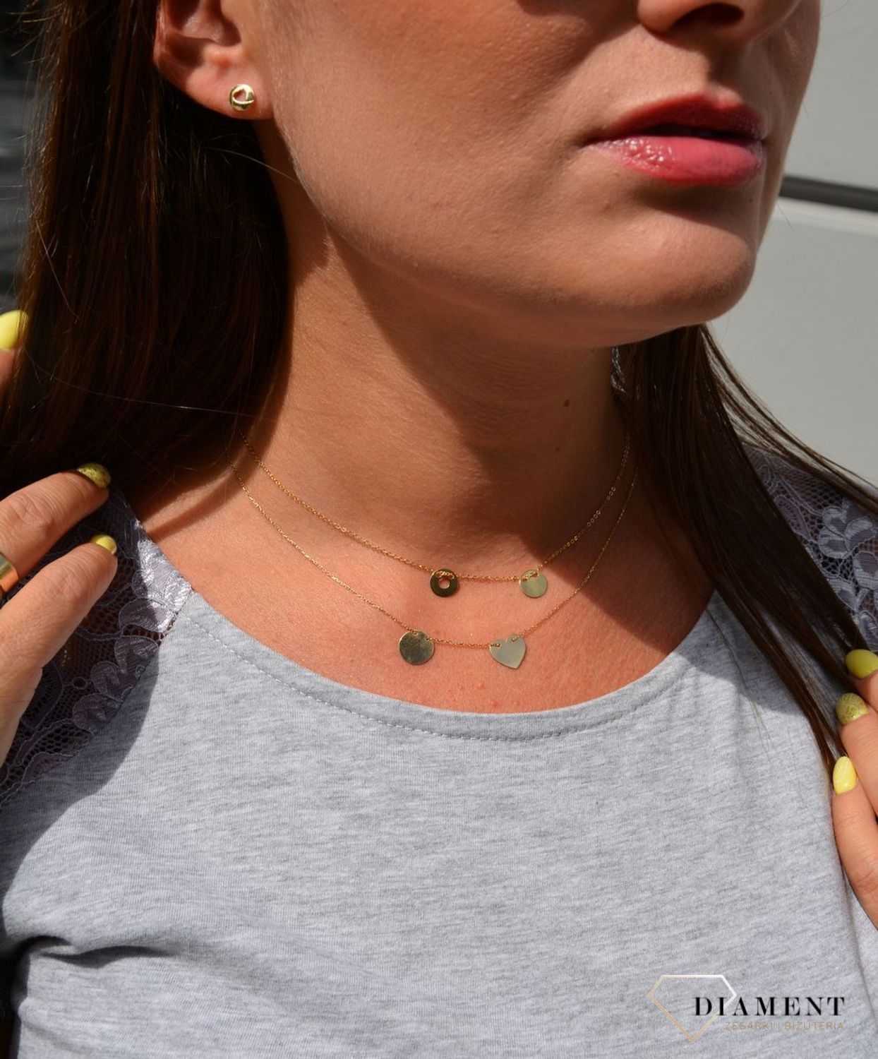 Złote kolczyki 585 koła z motywem serca KL 6790.jpg